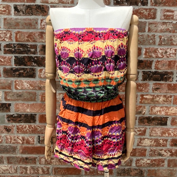Angie Pants - Angie strapless colorful patterned romper with pockets / L / Excellent condition